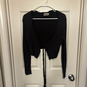 Urban Outfitters Navy Ribbed Cropped Shawl